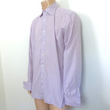 Isaia French Cuff Dress Shirt Light Purple Checked Cotton Size 42 - 16 1/2