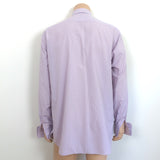 Isaia French Cuff Dress Shirt Light Purple Checked Cotton Size 42 - 16 1/2