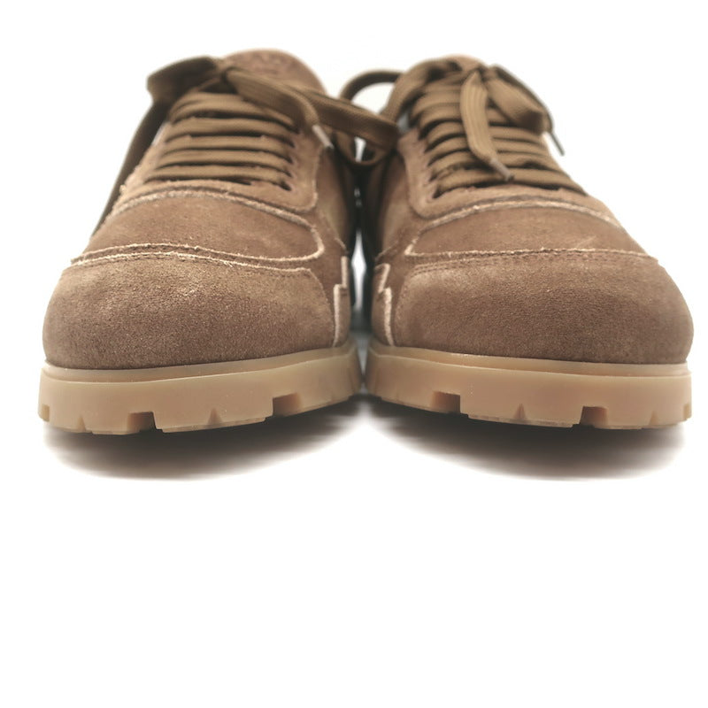 Prada Trail Low Top Sneakers Brown Faded Suede Size 39
