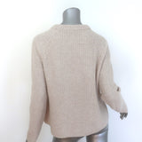Jenni Kayne Cashmere Fisherman Sweater Oatmeal Size Medium
