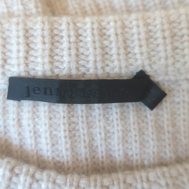 Jenni Kayne Cashmere Fisherman Sweater Oatmeal Size Medium