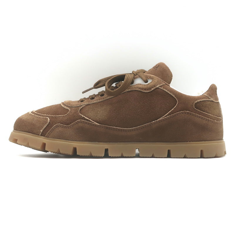 Prada Trail Low Top Sneakers Brown Faded Suede Size 39
