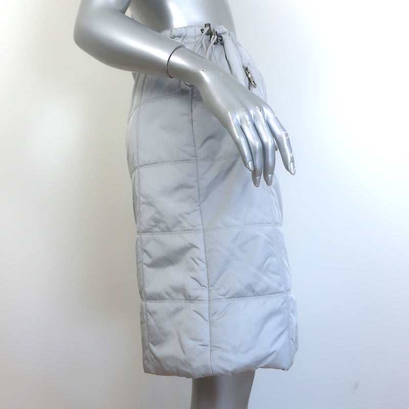 Chanel Identification 00A Quilted Puffer Skirt Gray Size 42