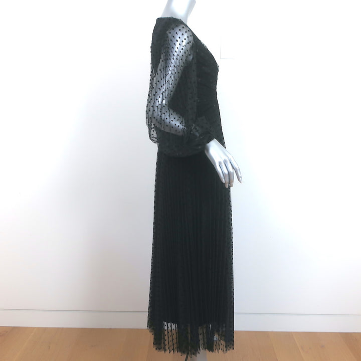 Zimmermann Lucky Pleated Ballet Dress Black Polka Dot Tulle Size 1 NEW