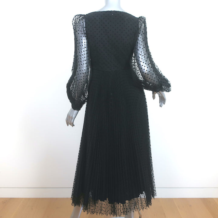 Zimmermann Lucky Pleated Ballet Dress Black Polka Dot Tulle Size 1 NEW