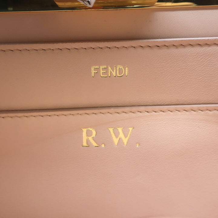 Fendi Peekaboo ISeeU Medium Top Handle Bag Beige Leather Crossbody