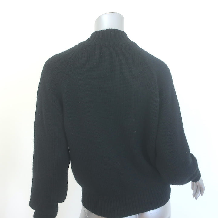 Tom Ford diagonal-zip sweater, black cashmere-cotton, XS, pre-owned, gently worn luxury knitwear