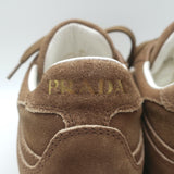Prada Trail Low Top Sneakers Brown Faded Suede Size 39