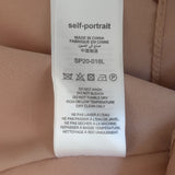 Self-Portrait Crescent Guipure Lace-Trim Chiffon Maxi Dress Cream/Red Size 4