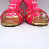 Christian Louboutin Noeudette Sandals Neon Pink Patent Leather Size 36.5