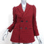 RED Valentino Double Breasted Blazer Red Gingham Size 42 Puff Sleeve Jacket