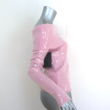 Retrofete Jourdana Off the Shoulder Sequin Knit Top Pink Size Small NEW