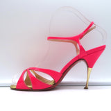 Christian Louboutin Noeudette Sandals Neon Pink Patent Leather Size 36.5