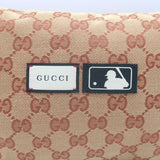 Gucci x MLB GG Canvas Travel Pouch Clutch Beige/Rust NEW