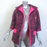 Prada Short Sleeve Tweed Puffer Jacket Pink Wool-Blend Size 38