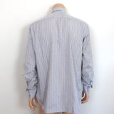 Isaia Check Button Down Shirt White/Light Blue/Beige Cotton Size 42 - 16 1/2