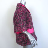 Prada Short Sleeve Tweed Puffer Jacket Pink Wool-Blend Size 38