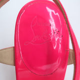 Christian Louboutin Noeudette Sandals Neon Pink Patent Leather Size 36.5