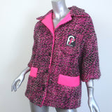 Prada Short Sleeve Tweed Puffer Jacket Pink Wool-Blend Size 38