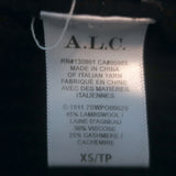 A.L.C. Sammy colorblock puff-sleeve sweater, purple, red and black lambswool-cashmere blend, pre-owned, gently worn