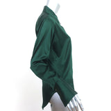 FRAME The Standard Shirt Pine Stretch Silk Size Extra Small Long Sleeve Top NEW