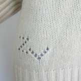 Zadig & Voltaire Valma We Amour Sweater Cream Distressed Knit Size Extra Small