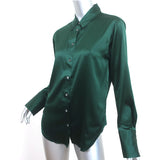 FRAME The Standard Shirt Pine Stretch Silk Size Extra Small Long Sleeve Top NEW