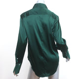 FRAME The Standard Shirt Pine Stretch Silk Size Extra Small Long Sleeve Top NEW