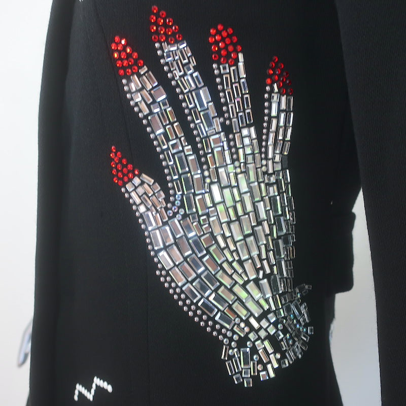 Libertine Crystal Hand-Embellished Coat Black Size Small F/W 2016