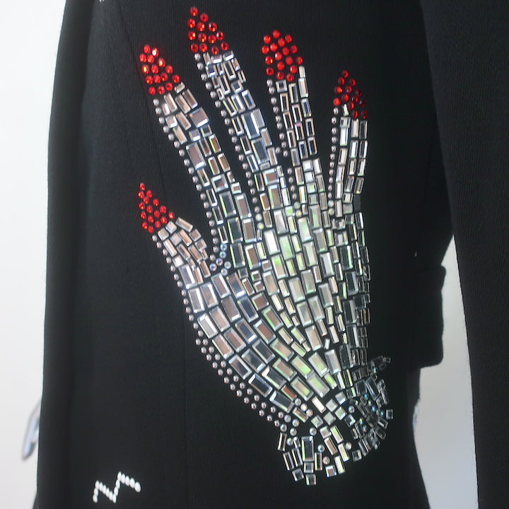 Libertine Crystal Hand-Embellished Coat Black Size Small F/W 2016