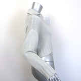 Sablyn Julie collared cropped sweater, light gray cotton-silk-cashmere knit, authentic pre-owned, size Small