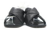 Prada Quilted Leather Mules Black Size 37 Kitten Heel Slide Sandals