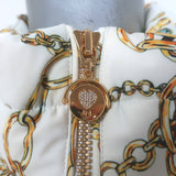 Moose Knuckles x Jennifer Meyer Edith Chain Print Puffer Jacket White Size Small