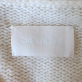 Zadig & Voltaire Valma We Amour Sweater Cream Distressed Knit Size Extra Small