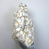 Moose Knuckles x Jennifer Meyer Edith Chain Print Puffer Jacket White Size Small