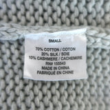 SABLYN Julie collared cropped sweater in light gray cotton-silk-cashmere blend, authentic pre-owned, size Small