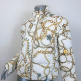 Moose Knuckles x Jennifer Meyer Edith Chain Print Puffer Jacket White Size Small