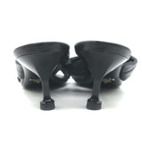 Prada Quilted Leather Mules Black Size 37 Kitten Heel Slide Sandals