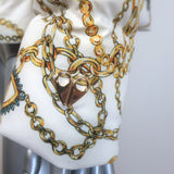 Moose Knuckles x Jennifer Meyer Edith Chain Print Puffer Jacket White Size Small