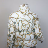 Moose Knuckles x Jennifer Meyer Edith Chain Print Puffer Jacket White Size Small