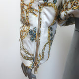 Moose Knuckles x Jennifer Meyer Edith Chain Print Puffer Jacket White Size Small