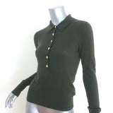 L'Agence Sterling Collared Sweater Forest Green Wool-Blend Size Small
