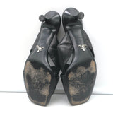 Prada Quilted Leather Mules Black Size 37 Kitten Heel Slide Sandals