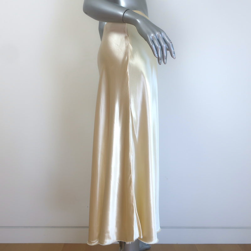 The Row Medela Satin Midi Skirt Ivory Size Extra Small
