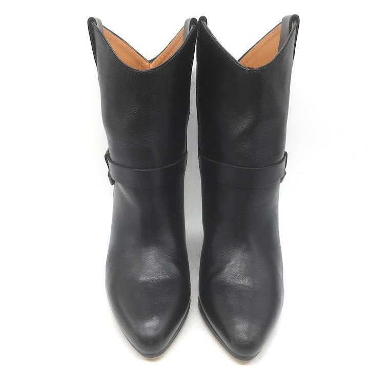 Isabel Marant Deane Western Ankle Boots Black Leather Size 39