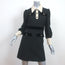 Gucci Long Sleeve Collared Mini Dress Black/Cream Velvet-Trim Cady Size 38