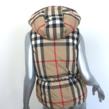 Burberry Nova Check Hooded Puffer Vest. Sz 14Y / Women's Small