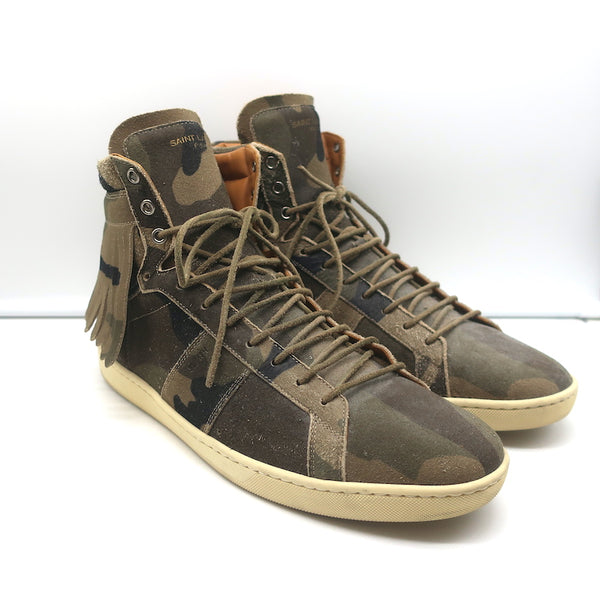 Saint Laurent SL/18 Fringe High Top Sneakers Camo Print  display picture 3