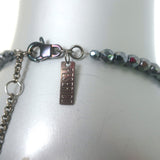 Peserico Beaded Fringe Necklace Silver/Gunmetal