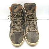 Saint Laurent SL/18 Fringe High Top Sneakers Camo Print Suede Size 46